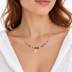 Aries — Zodiac Necklace with Natural Stones, Mika Parker