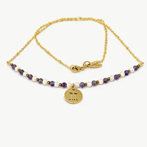 Gemini — Zodiac Necklace with Natural Stones, Mika Parker