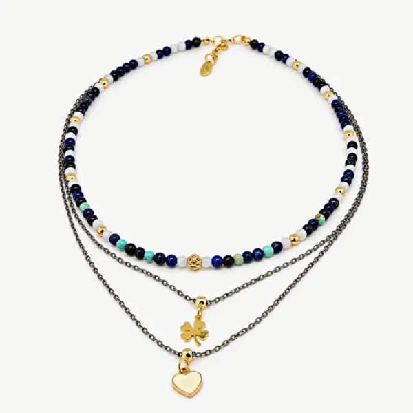 Leaf & Heart — Natural Stone Necklace, Mika Parker