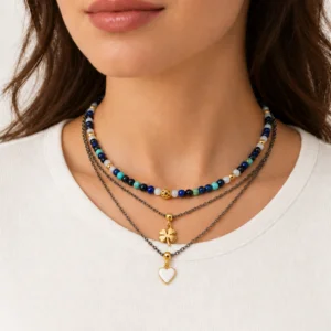 Leaf & Heart — Natural Stone Necklace, Mika Parker