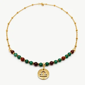 Libra — Zodiac Necklace with Natural Stones, Mika Parker