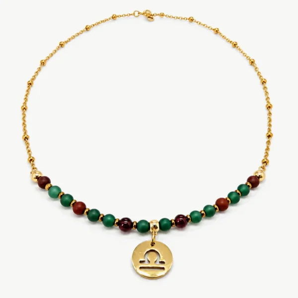 Libra — Zodiac Necklace with Natural Stones, Mika Parker