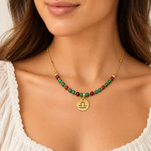 Libra — Zodiac Necklace with Natural Stones, Mika Parker