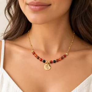 Scorpio — Zodiac Necklace with Natural Stones, Mika Parker