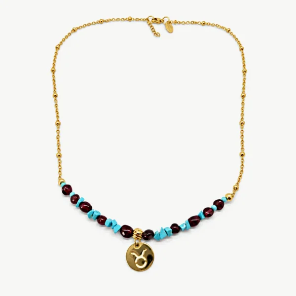 Taurus — Zodiac Necklace with Natural Stones, Mika Parker