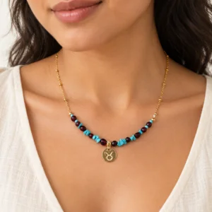 Taurus — Zodiac Necklace with Natural Stones, Mika Parker